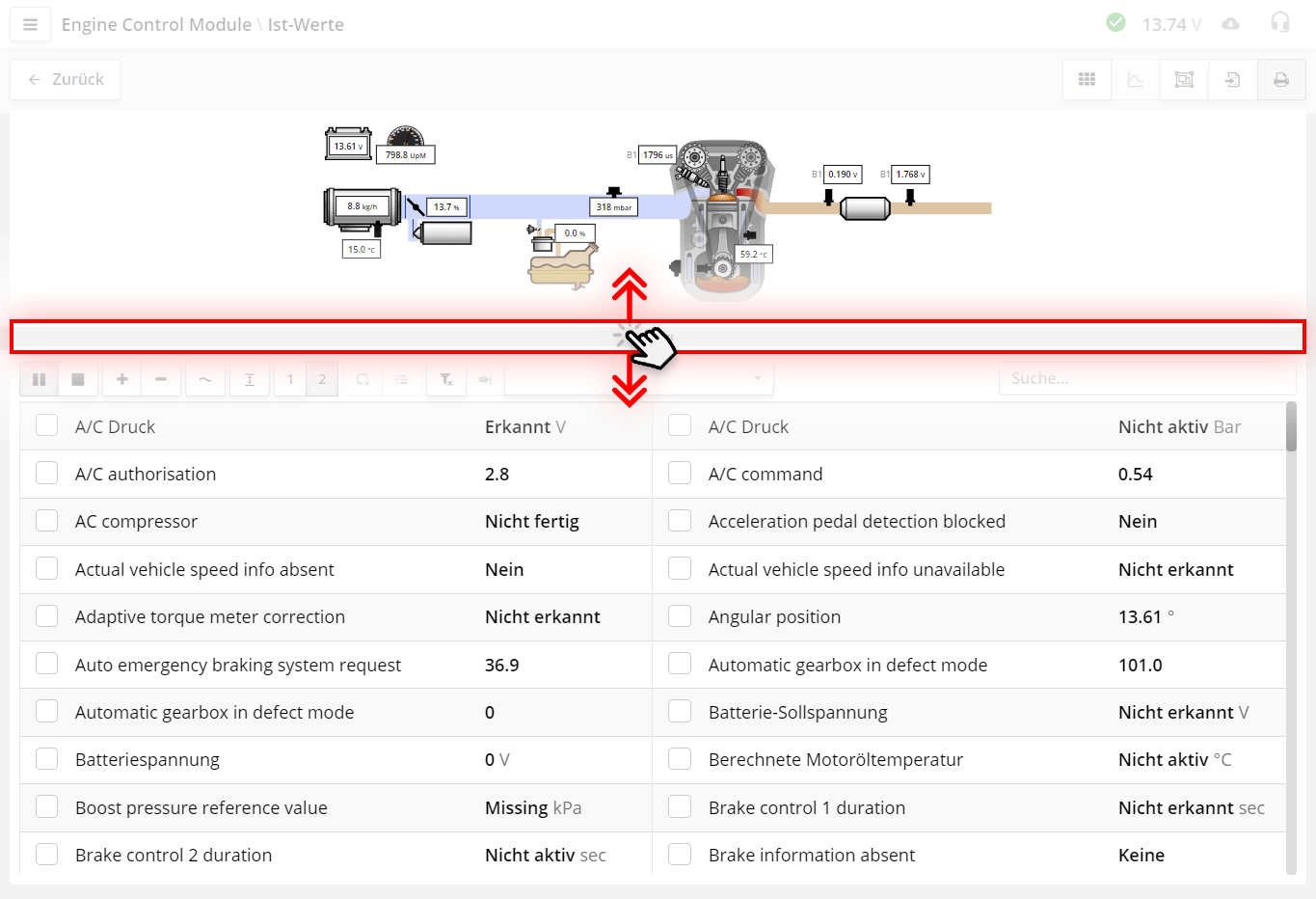 Skalierung des Schemas ändern
